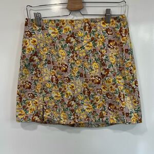 Astr the label medium yellow floral mini skirt